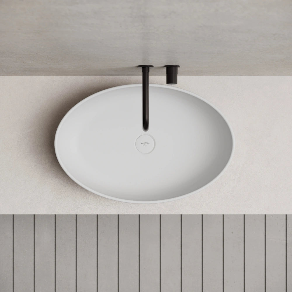 MonBlari TW-A101 Solid Surface Countertop Basin 600mm Front Top View Close-up
