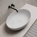 MonBlari TW-A101 Solid Surface Countertop Basin 600mm Left Side Top View Close-up