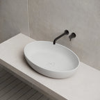 MonBlari TW-A101 Solid Surface Countertop Basin 600mm Side Top View Close-up
