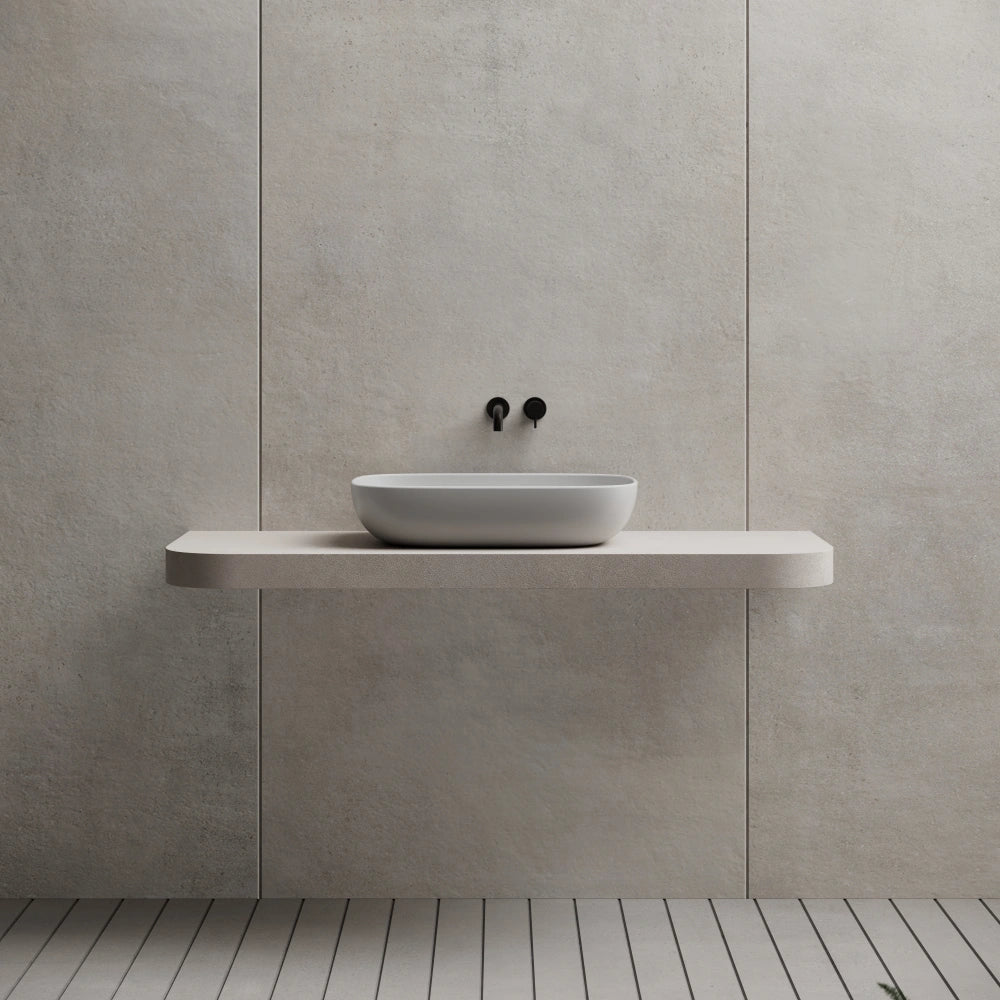 MonBlari TW-A102 Solid Surface Countertop Vessel Bathroom Sink 600mm Front View