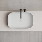 MonBlari TW-A102 Solid Surface Countertop Vessel Bathroom Sink 600mm Top View Close-up