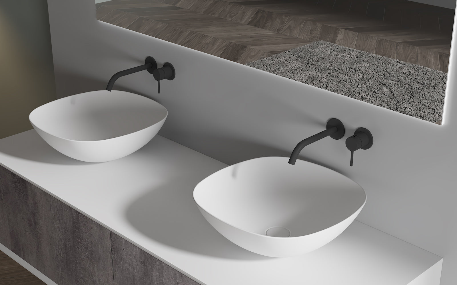 MonBlari TW-A106 solid surface countertop basin – modern bathroom sink Main image