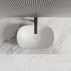 MonBlari TW-A107 Oval Solid Surface Countertop Basin 540mm Front Top View Close-up