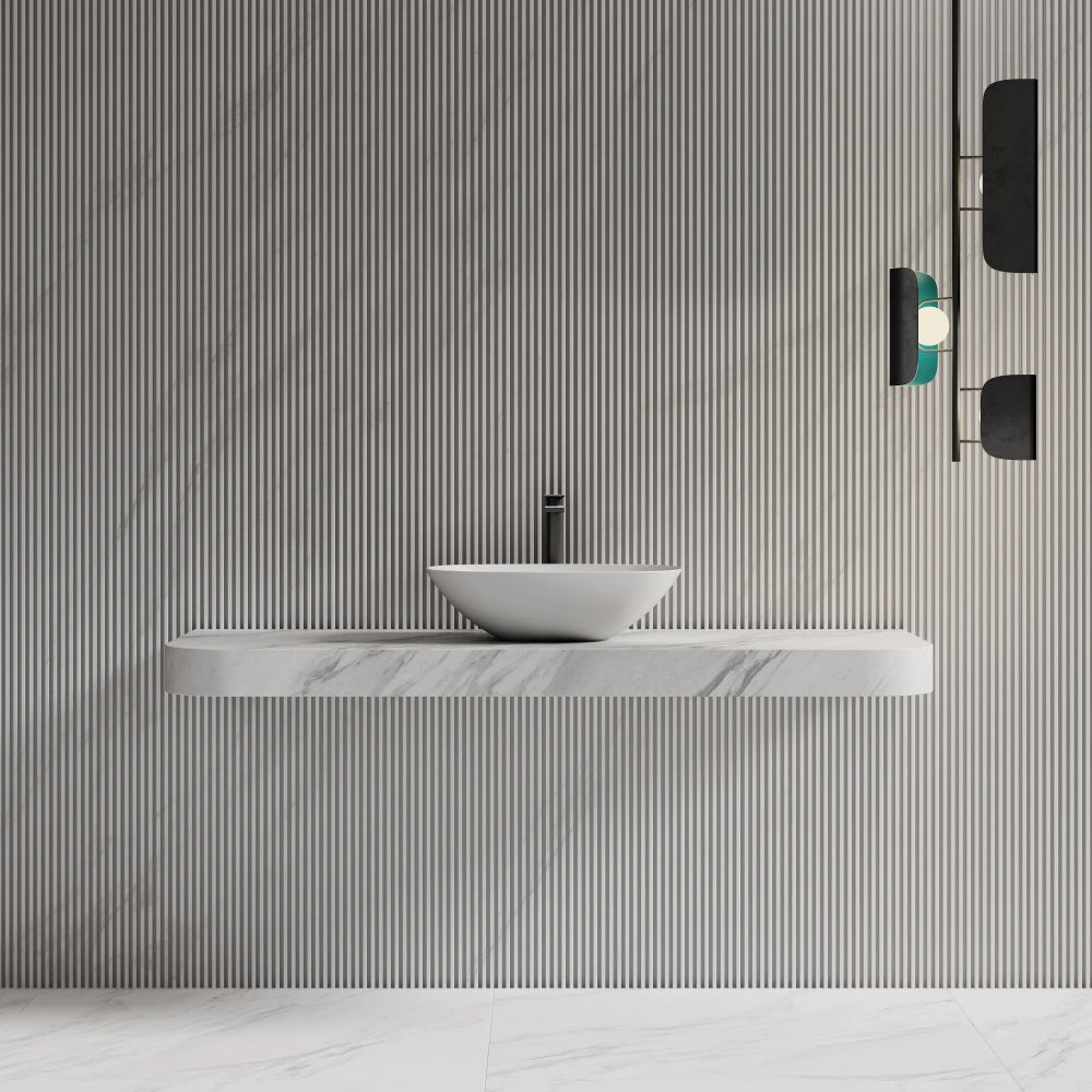 MonBlari TW-A107 Oval Solid Surface Countertop Basin 540mm Front View