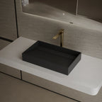 MonBlari TW-A160 Black Countertop Solid Surface Basin Side View