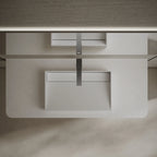 MonBlari TW-A160 White Countertop Solid Surface Basin Top View Close-up