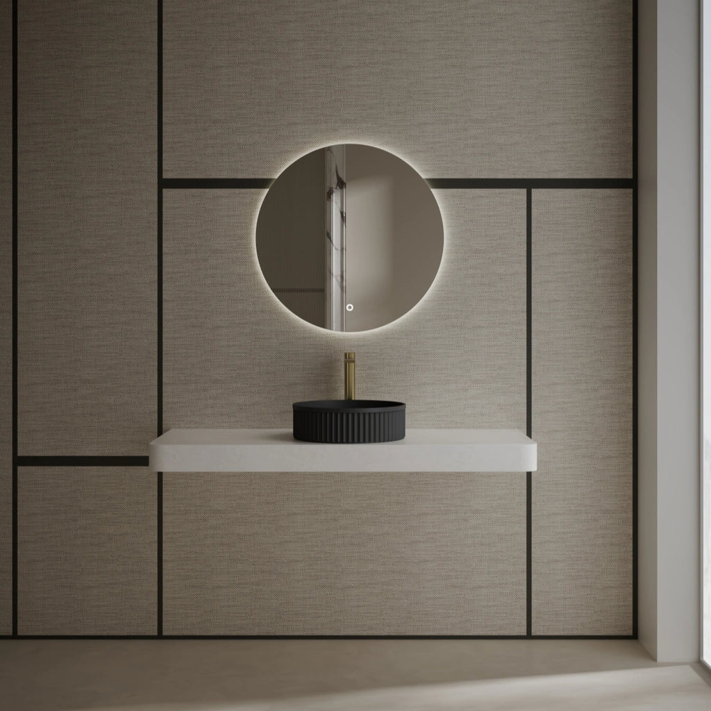 MonBlari TW-A8129 black solid surface basin front view