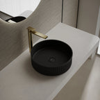 MonBlari TW-A8129 black solid surface basin side view