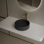 MonBlari TW-A8129 black solid surface basin side view