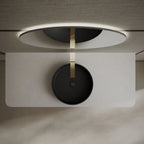 MonBlari TW-A8129 black solid surface basin top view close-up