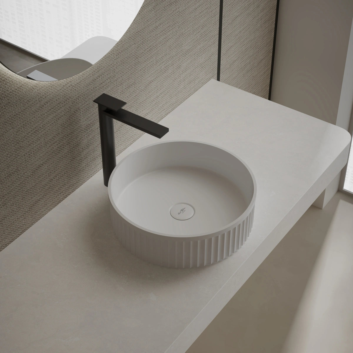 MonBlari TW-A8129 solid surface basin side view Main image