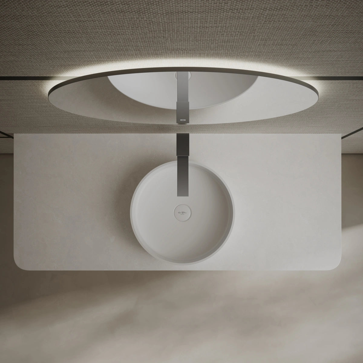 MonBlari TW-A8129 solid surface basin top view