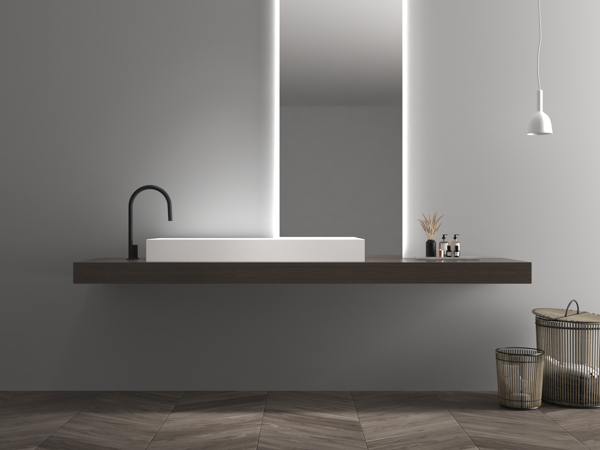 MonBlari TW-G211 wall-mounted basin front view Main image