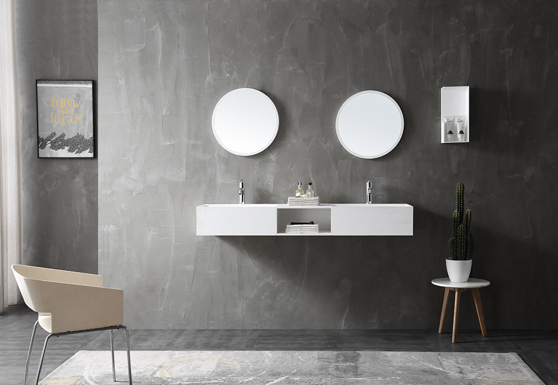 MonBlari TW-G235 solid surface wall-mounted basin Main image