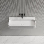 MonBlari TW-G261 Solid Surface Wall-Mounted Basin Bathroom Sink 750mm -1200mm Front Top View Close-up