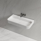 MonBlari TW-G261 Solid Surface Wall-Mounted Basin Bathroom Sink 750mm -1200mm Side Top View Close-up