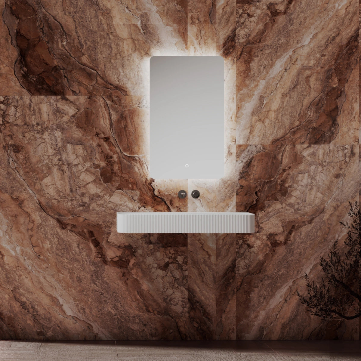 MonBlari TW-G261 Solid Surface Wall-Mounted Basin Front View