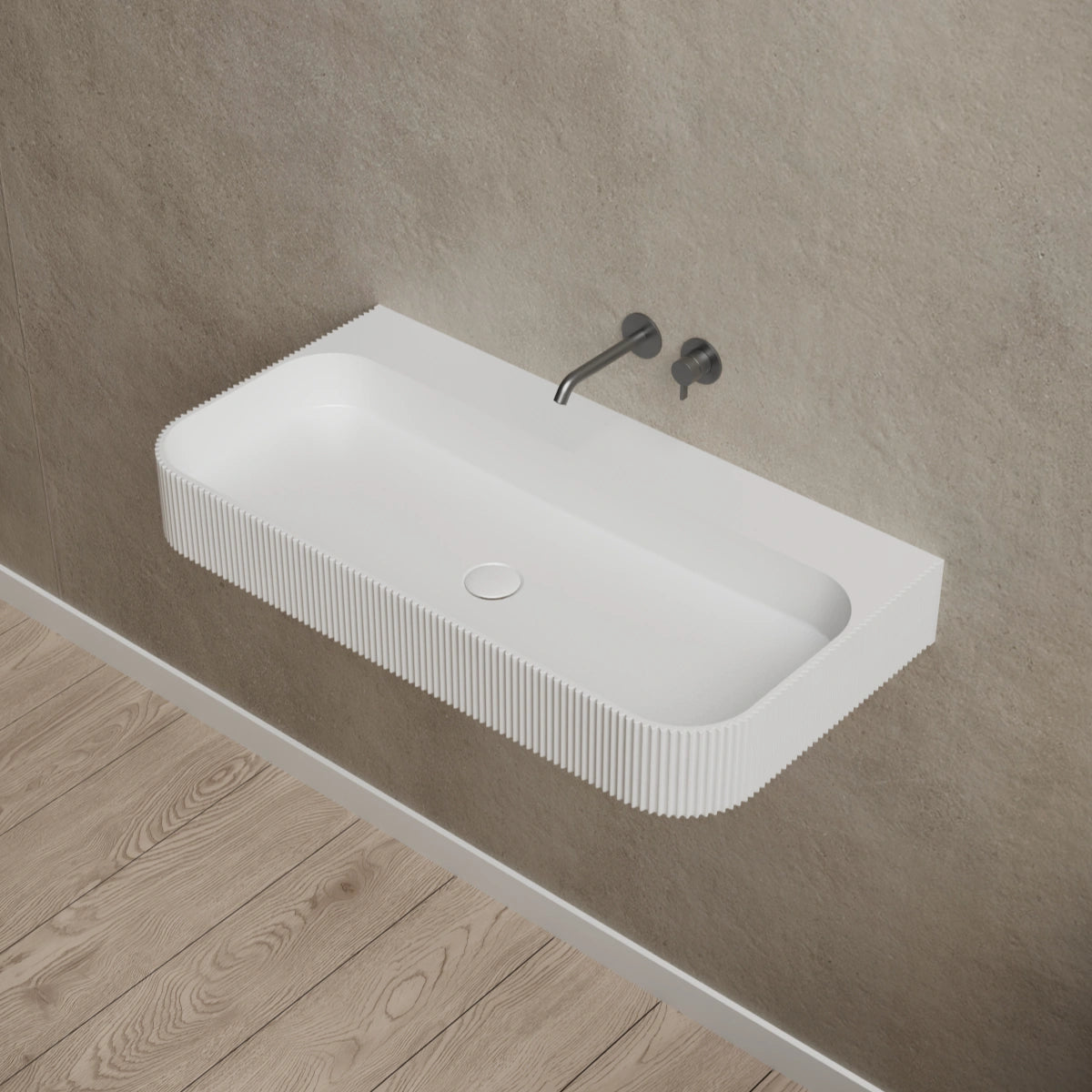 MonBlari TW-G261 Wall-Mounted Basin Diagonal Top View Close-up