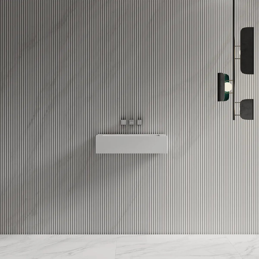 MonBlari TW-G272 Solid Surface Wall-Mounted Basin 600mm Front View