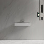 MonBlari TW-G273 White Solid Surface Wall-Mounted Basin 800mm Front View