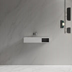 MonBlari TW-G281 Solid Surface Wall-Mounted Basin Bathroom Sink 800mm Front View