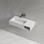 MonBlari TW-G281 Solid Surface Wall-Mounted Basin Bathroom Sink 800mm Side Top Vew Close-up