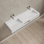 MonBlari TW-G286 Solid Surface Wall-Mounted Basin Side Top View
