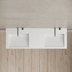 MonBlari TW-G286 Solid Surface Wall-Mounted Basin Top View Close-up