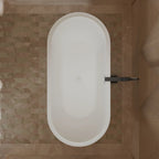 MonBlari TW-M21 Wood Veneer Acrylic Freestanding Bathtub Top View Close-up