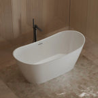 MonBlari Tw-6612 White Freestanding Acrylic Bathtub Side Top View Close-up