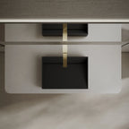 MonBlari Tw-A113 Black Countertop Solid Surface Basin 450mm Top View