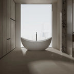 MonBlari Venus Series MR-88878 White Freestanding Solid Surface Bathtub Front View