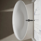 MonBlari Venus Series MR-88878 White Freestanding Solid Surface Bathtub Top View Close-up