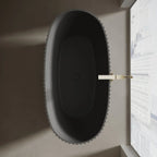 MonBlari Venus Series Mr-88877 Black Freestanding Solid Surface Bathtub Top View Close-up