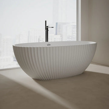 MonBlari Venus Series Mr-88877 White Freestanding Solid Surface Bathtub