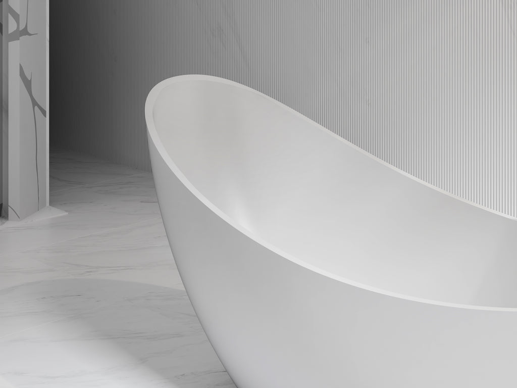 MonBlari XA-8816 solid surface bath side view close-up