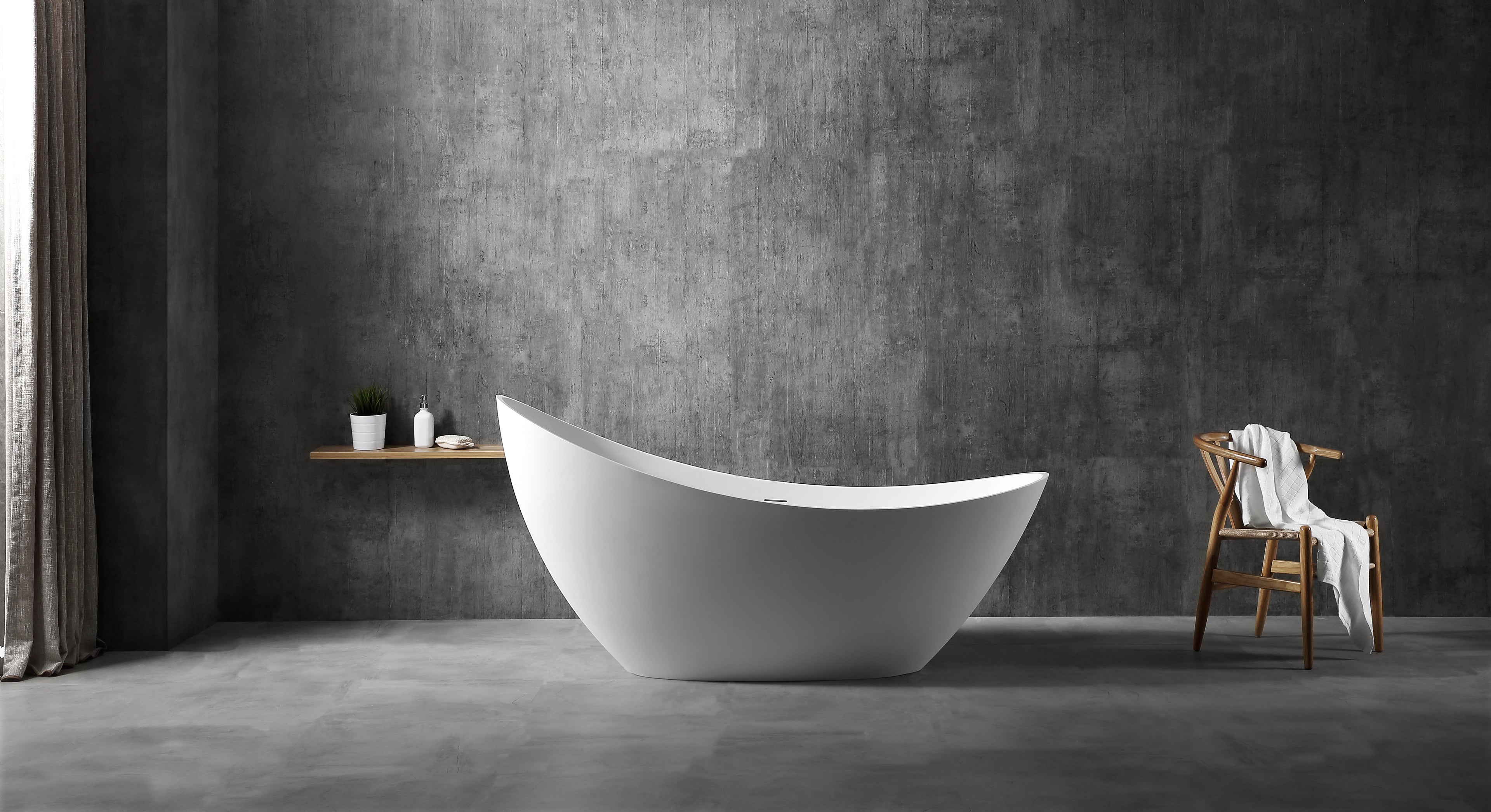 MonBlari XA-8816 solid surface crescent bath front view