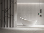MonBlari XA-8816 crescent solid surface freestanding bathtub modern design