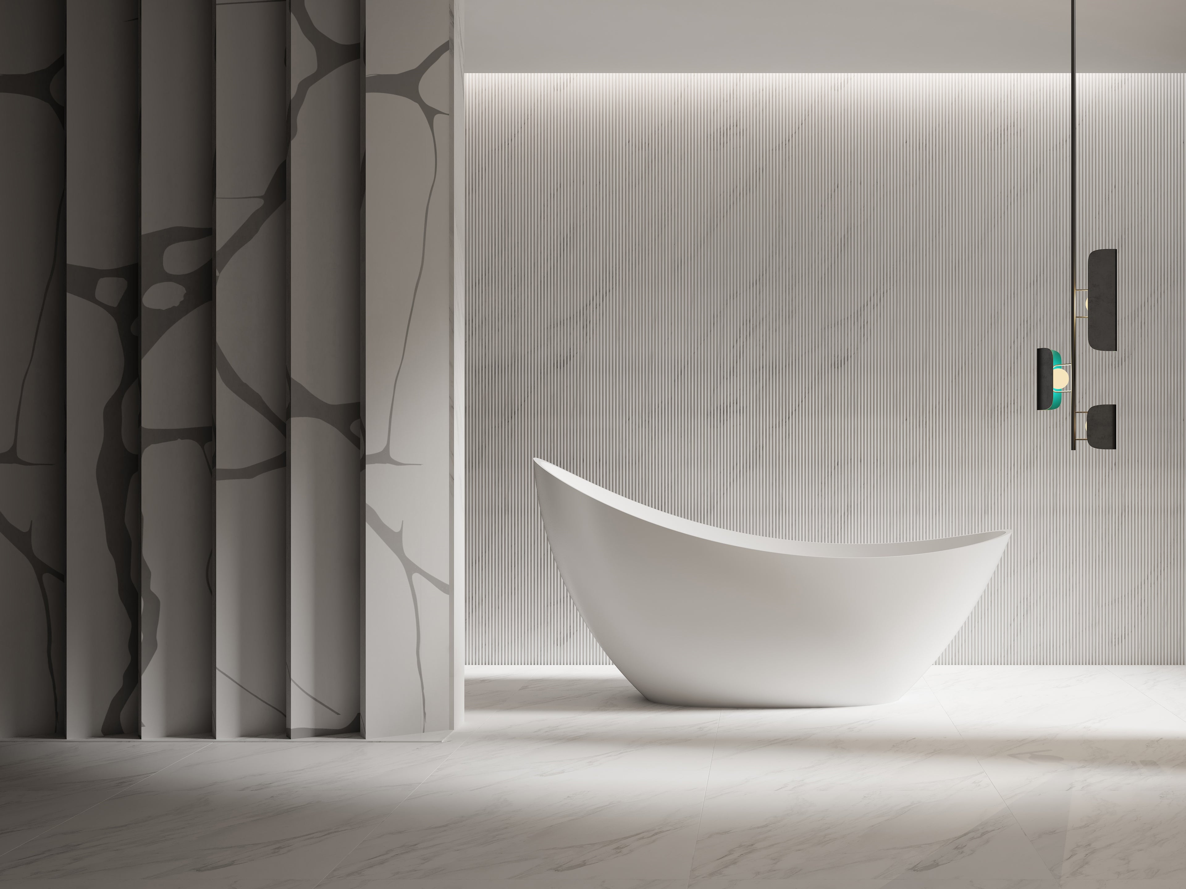 MonBlari XA-8816 crescent solid surface freestanding bathtub modern design