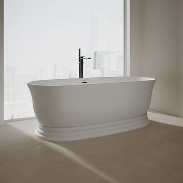 MonBlari XA-8898 Solid Surface Freestanding Bath Diagonal View