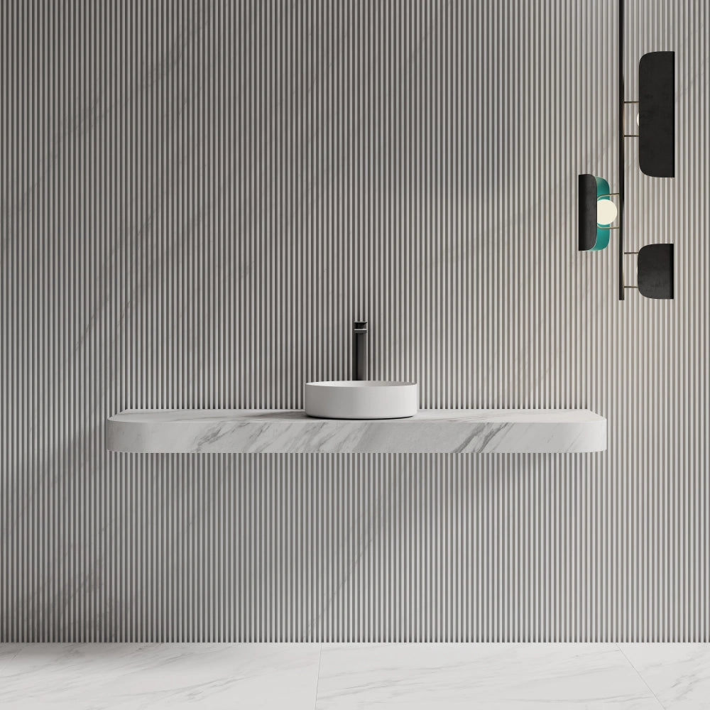 MonBlari XA-A10 Solid Surface Countertop Basin Bathroom Sink 360mm Front View