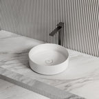 MonBlari XA-A10 Solid Surface Countertop Basin Bathroom Sink 360mm Side Top View Close-up