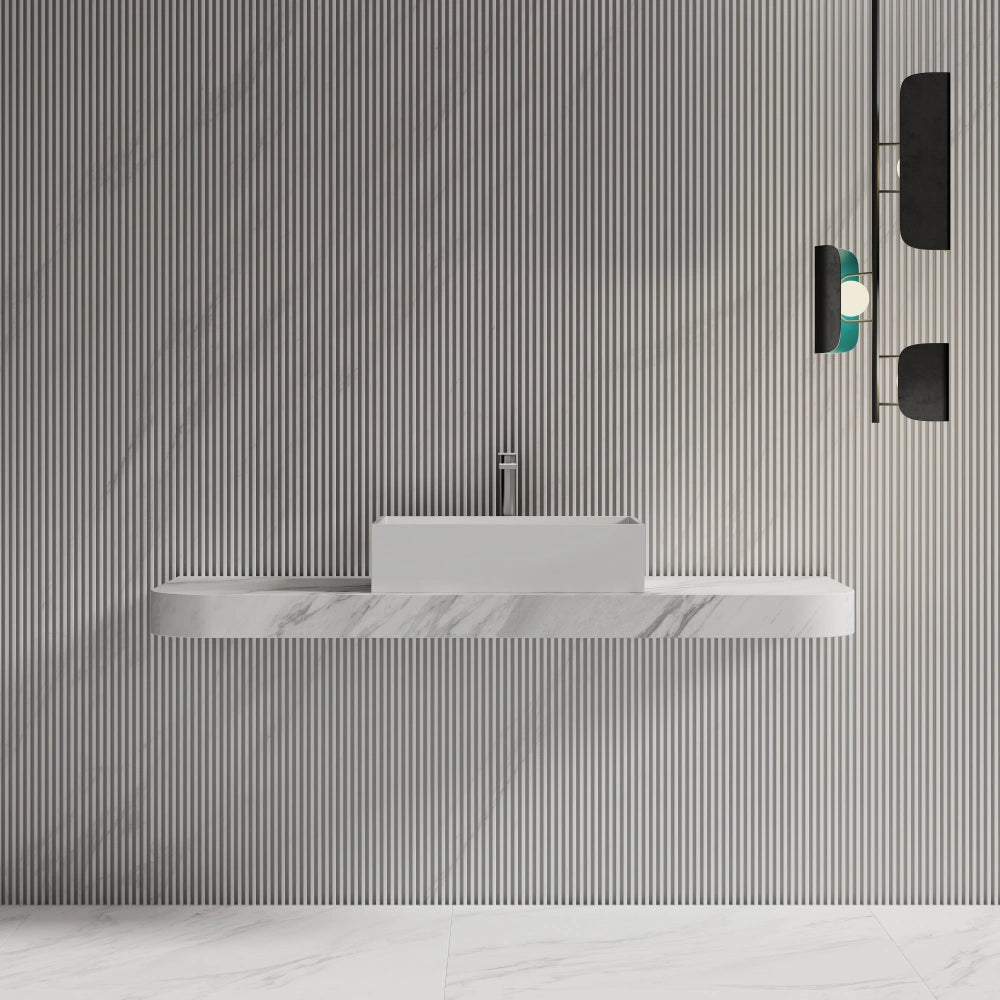 MonBlari XA-A32A Solid Surface Vessel Sink Front View