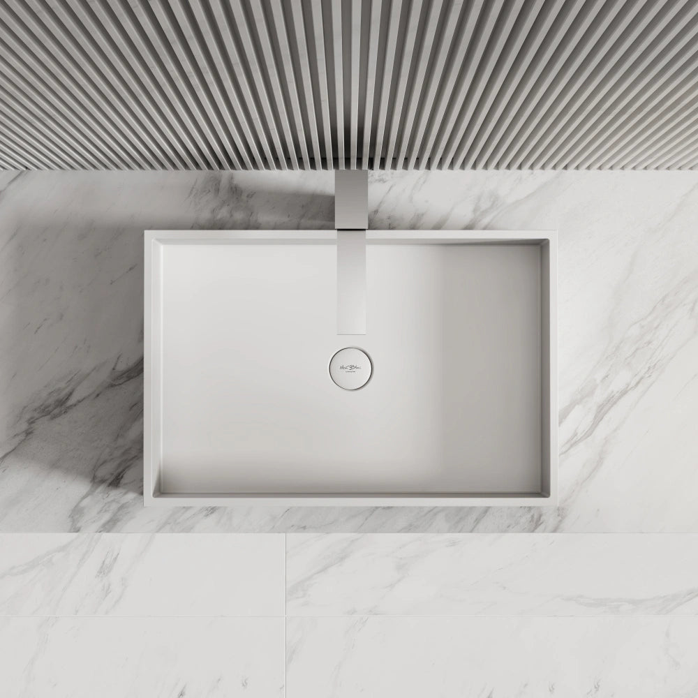 MonBlari XA-A32A Solid Surface Vessel Sink Top View Close-up