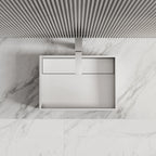 MonBlari XA-A32B Solid Surface Vessel Sink Countertop Basin 510mm - 600mm Front Top View Close-up