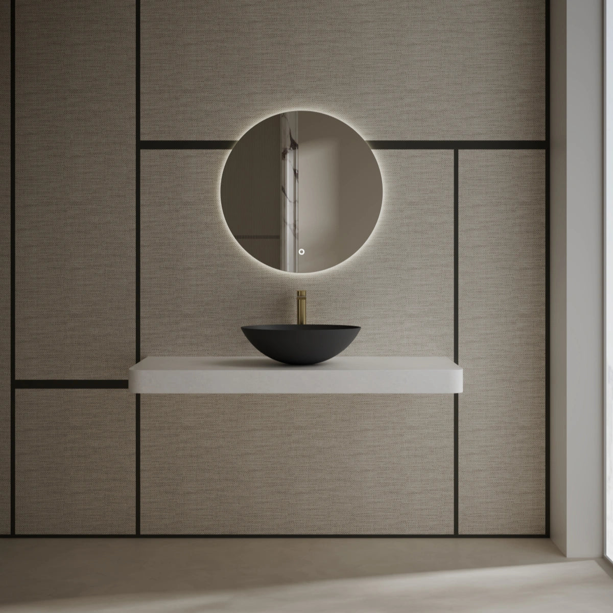 MonBlari XA-A72 Black Solid Surface Countertop Basin 500mm Secondary image