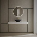 MonBlari XA-A72 Black Solid Surface Basin Front View