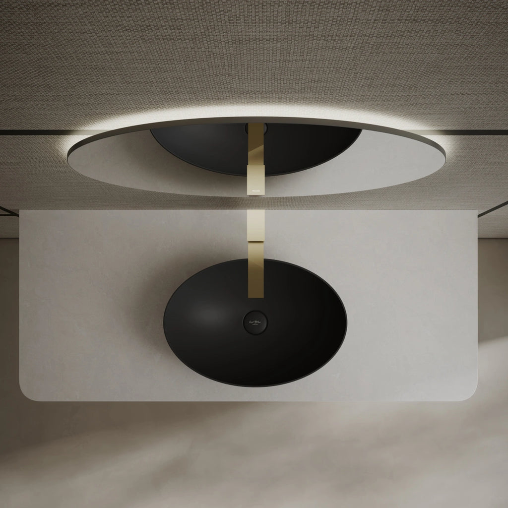 MonBlari XA-A72 Black Solid Surface Basin Top View