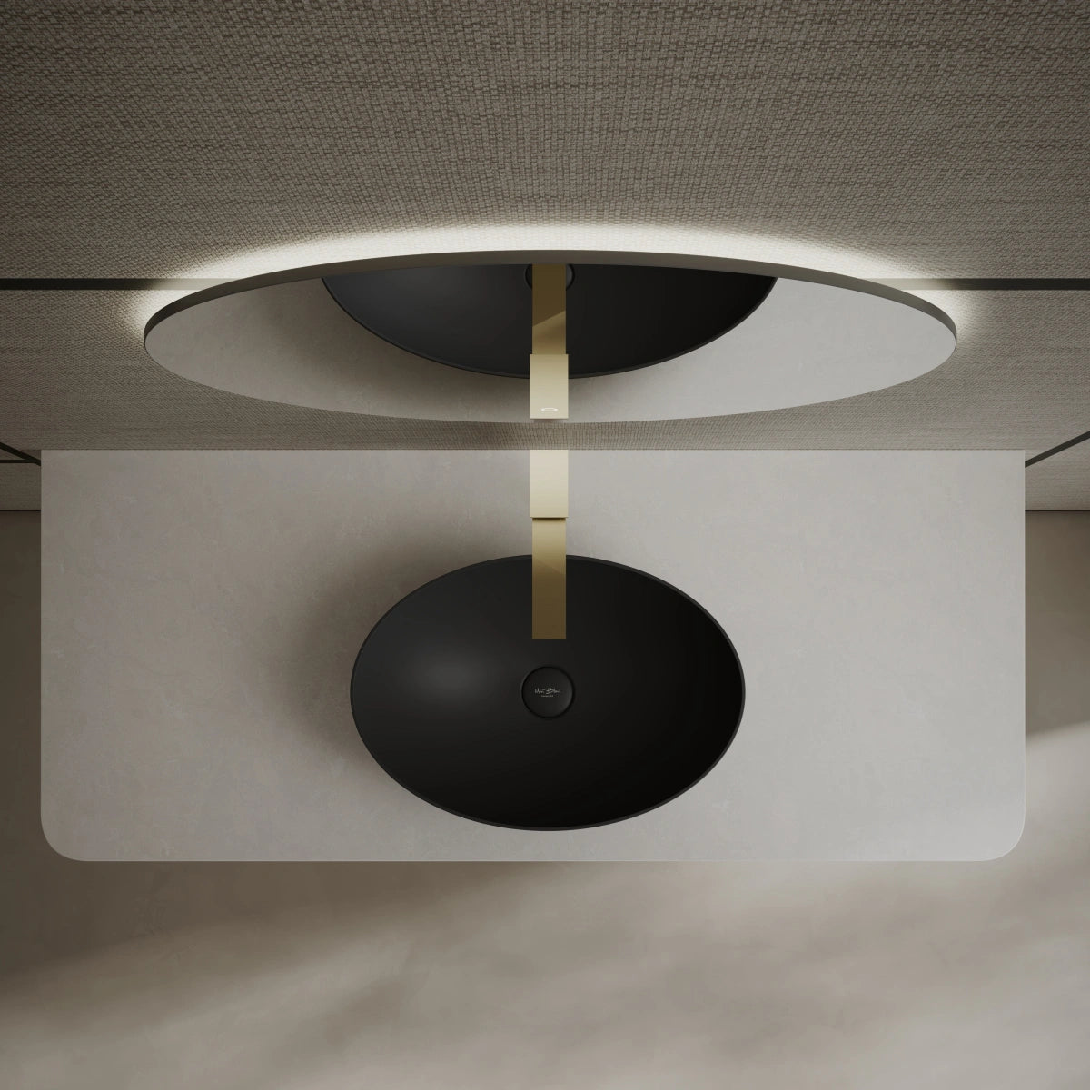 MonBlari XA-A72 Black Solid Surface Basin Top View