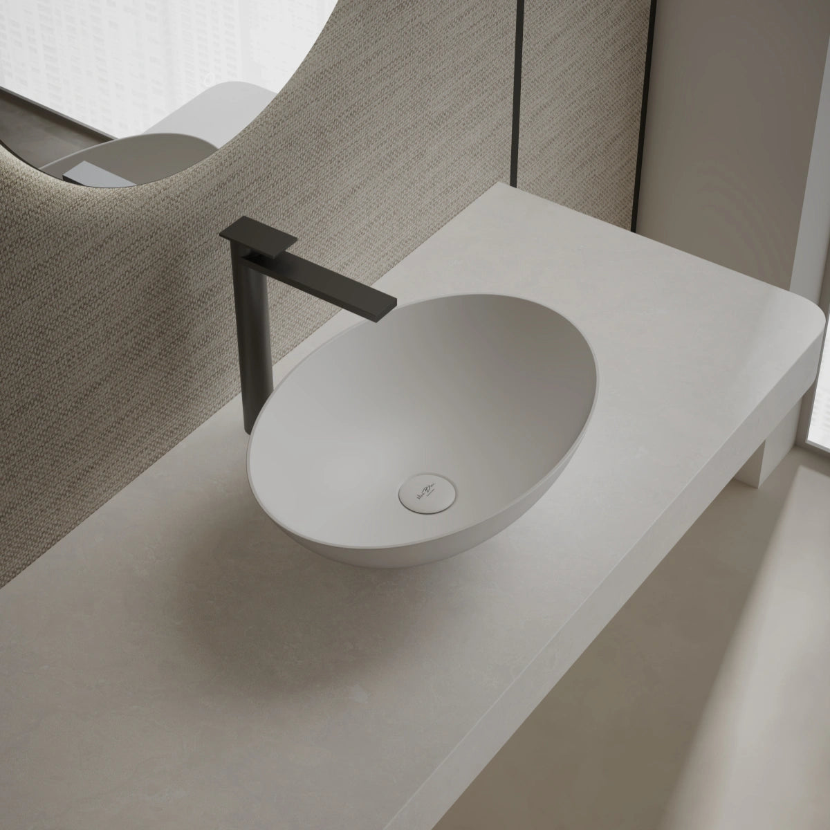 MonBlari XA-A72 Solid Surface Basin Side View Main image